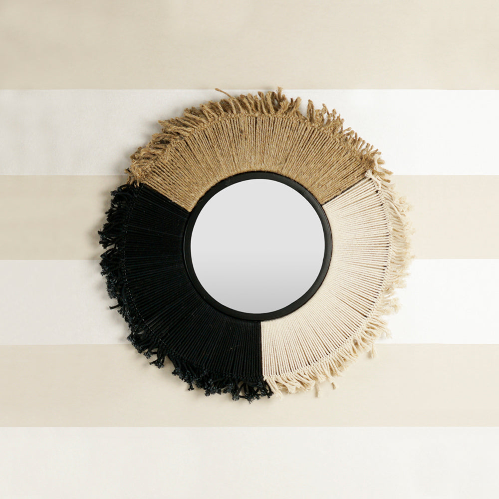 Boho Modern Round Wall Mirror