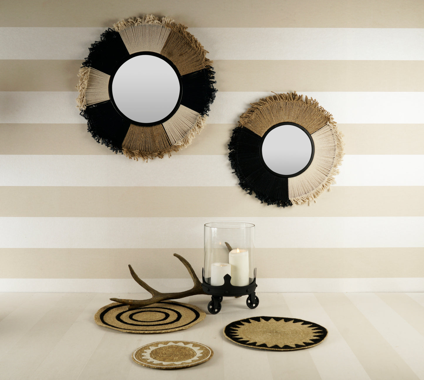 Boho Modern Round Wall Mirror